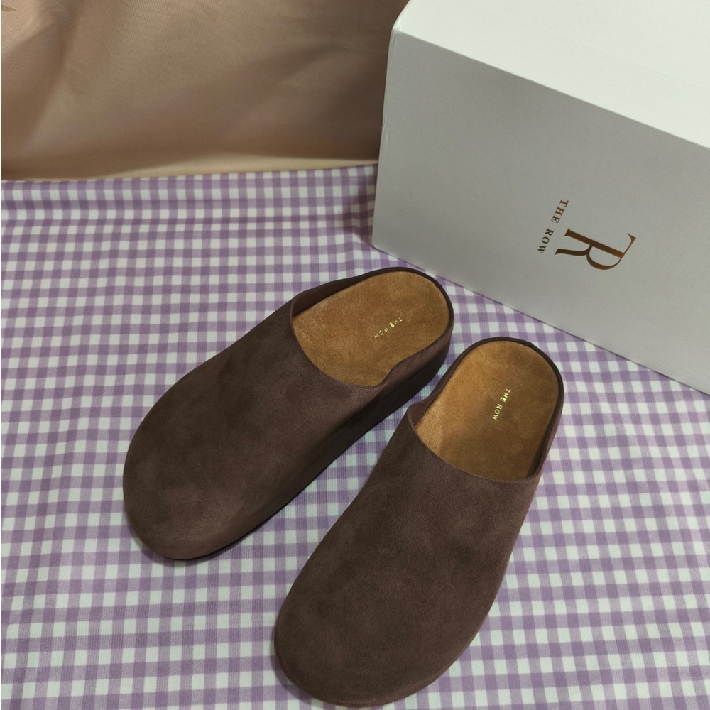 The Row Brown Suede Slip-On Mule